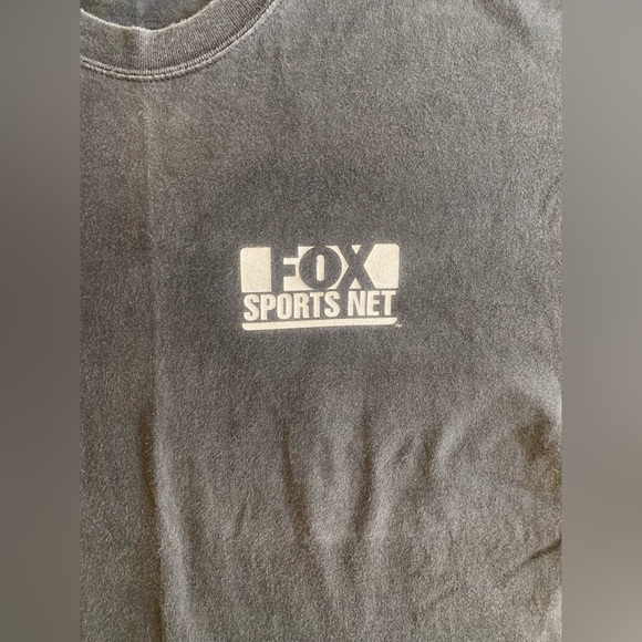 Hanes Beefy Vintage Fox Sports Net Promo Black White Graphic Tee Adult Large - Picture 6 of 6
